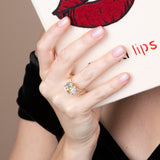 Ileana Makri 18K Yellow Gold White Topaz Crown Ring