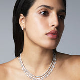 Ileana Makri 18K White Gold Grass Diamond Necklace