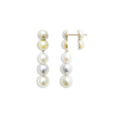 Shihara 18K Yellow Gold Sectional Multi Colour Akoya Pearl Earrings