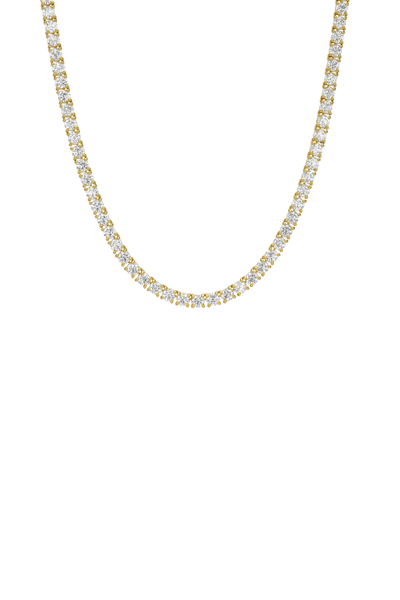 14K Yellow Gold Graduated Tennis Necklace