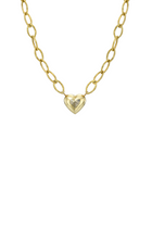 18K Yellow Gold Bezel Set Heart Cut Fancy Yellow Diamond Necklace