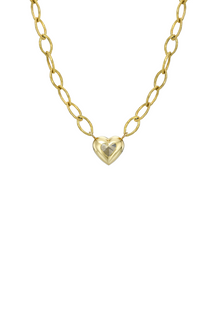 18K Yellow Gold Bezel Set Heart Cut Fancy Yellow Diamond Necklace