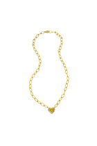 18K Yellow Gold Bezel Set Heart Cut Fancy Yellow Diamond Necklace