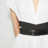 Azzedine Alaia Blanc Cross Belt Dress