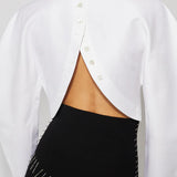 Azzedine Alaia Blanc Cropped Top