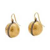 Arman Sarkisyan 18K Gold Engraved Ball Earrings