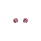 22K Yellow Gold Pink Sapphire Bindi Studs