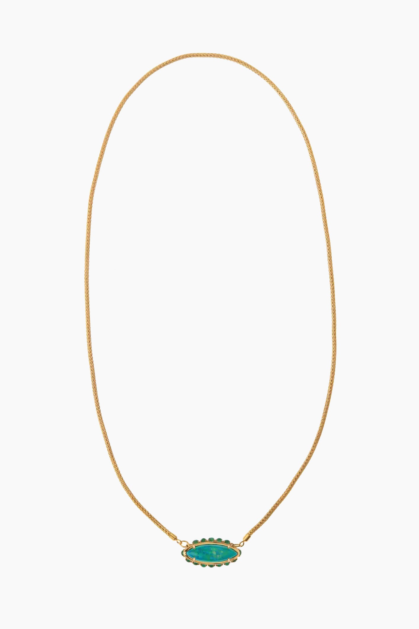 18K Yellow Gold & Opal Blue Lagoon Necklace