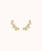 18K Yellow Gold Diamond Clique Earrings