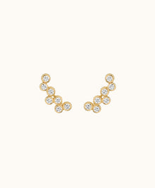 18K Yellow Gold Diamond Clique Earrings