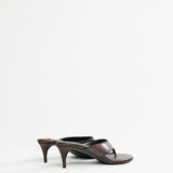 Alaia Snake Skin Thong Mule Brun Fonce