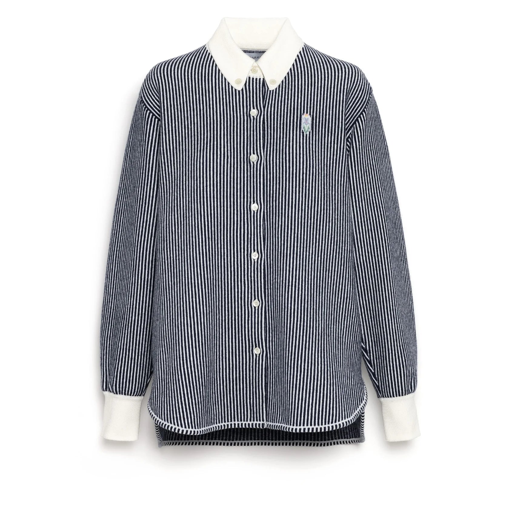 Barrie Cashmere and Cotton Striped Shirt