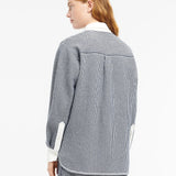 Cashmere and cotton striped shorts - Navy and White