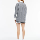 Cashmere and cotton striped shorts - Navy and White
