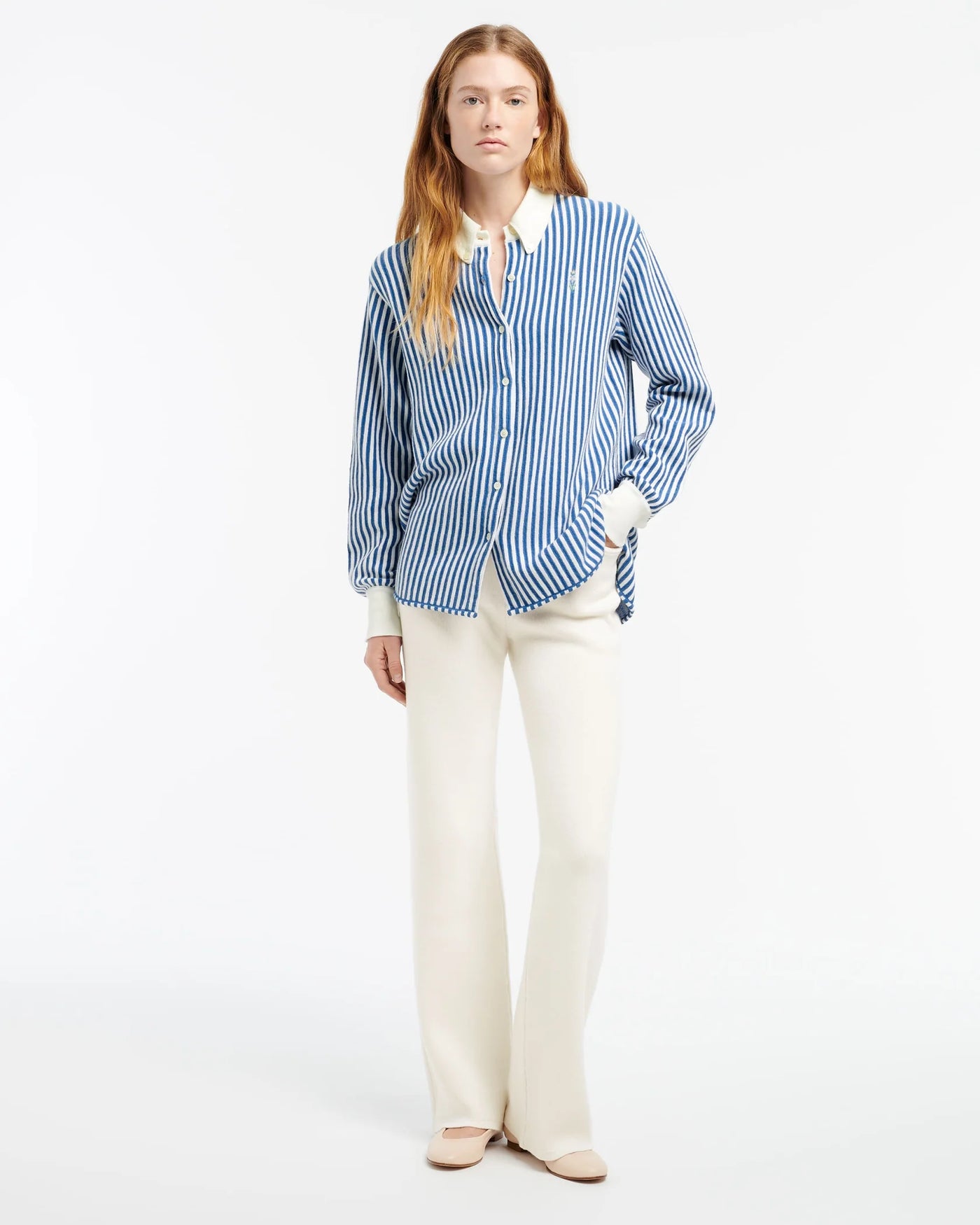 Cashmere and cotton striped shirt