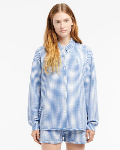 Cashmere and cotton gingham shirt