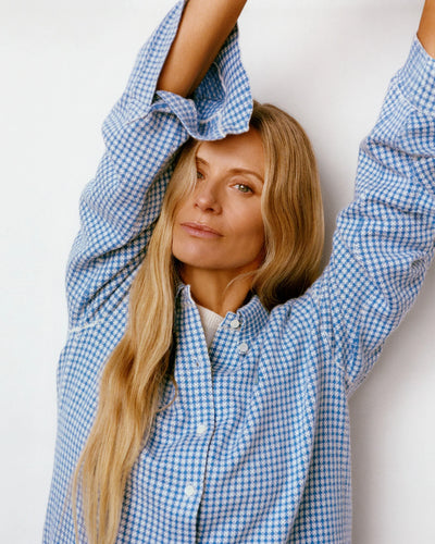 Cashmere and cotton gingham shirt