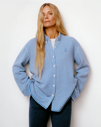 Cashmere and cotton gingham shirt