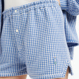 Cashmere and cotton gingham shorts