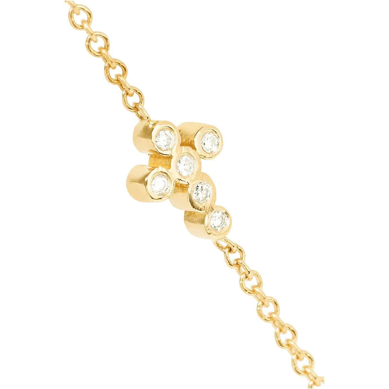 18K Yellow Gold Mini Cross Bracelet