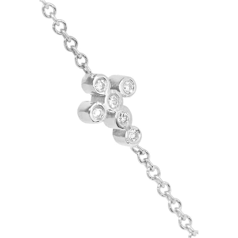 18K White Gold Mini Cross Bracelet