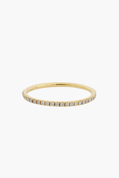 18K Yellow Gold Thread Ring with Diamonds