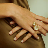 Moritz Glik Clave Ring with Diamonds Enclosed in a Kaleidoscope Shaker