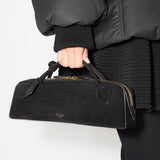 Le Teckel Clutch in Suede - Noir