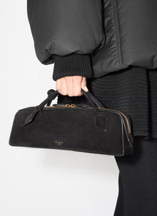 Le Teckel Clutch in Suede - Noir