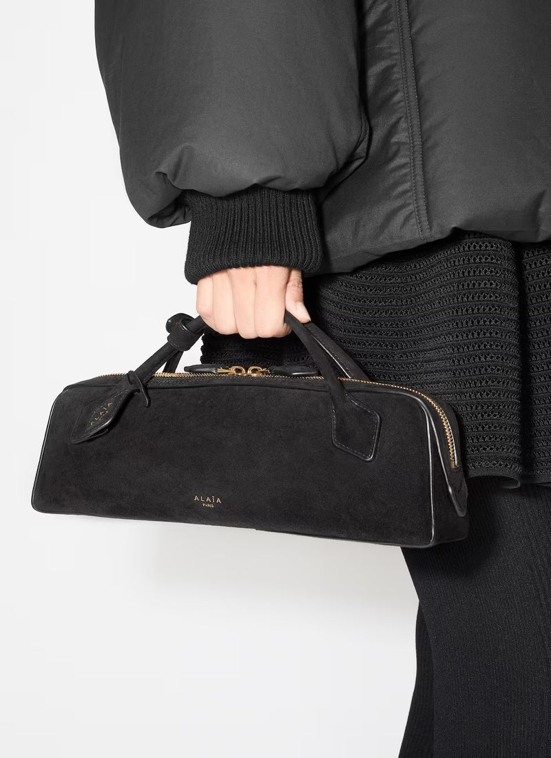 Le Teckel Clutch in Suede - Noir