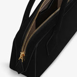 Le Teckel Clutch in Suede - Noir