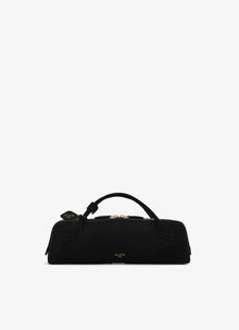 Le Teckel Clutch in Suede - Noir
