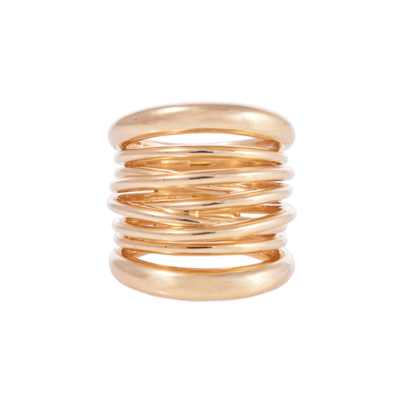 18K Yellow Gold Tall Scribble Ring