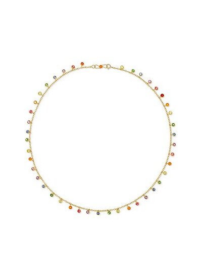 22K Yellow Gold 16" Multicolored Dancing Emilie Necklace