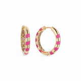 Alice Cicolini 14K YG Memphis Pave Candy Hoops with Champagne Diamonds