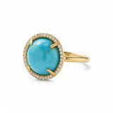 Irene Neuwirth Kingman Turquoise & Diamond Pavé Ring
