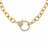 Ileana Makri 18k Gold Chain with Diamond Lock (50cm)