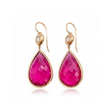 Darlene de Sedle 22K Rose Gold Pearshaped Rubelite and Diamond Earrings