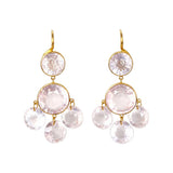 Marie-Hélène De Taillac 22K Yellow Gold Rose Quartz Gabrielle D'Estree Earrings