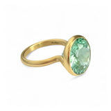 Marie-Hélène De Taillac 22K Yellow Gold Green Tourmaline Princess Ring
