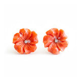Darlene de Sedle 22K Yellow Gold Carved Coral Flowers with Diamond Center