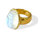 Darlene de Sedle Rainbow Moonstone Scarab Ring
