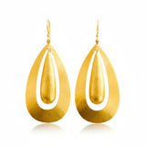 Darlene de Sedle 22K Yellow Gold Large Sheet Double Oval Earrings