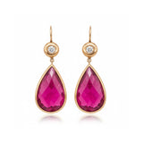 Darlene de Sedle 22K Rose Gold Pearshaped Rubelite and Diamond Earrings