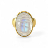 Darlene de Sedle Rainbow Moonstone Scarab Ring