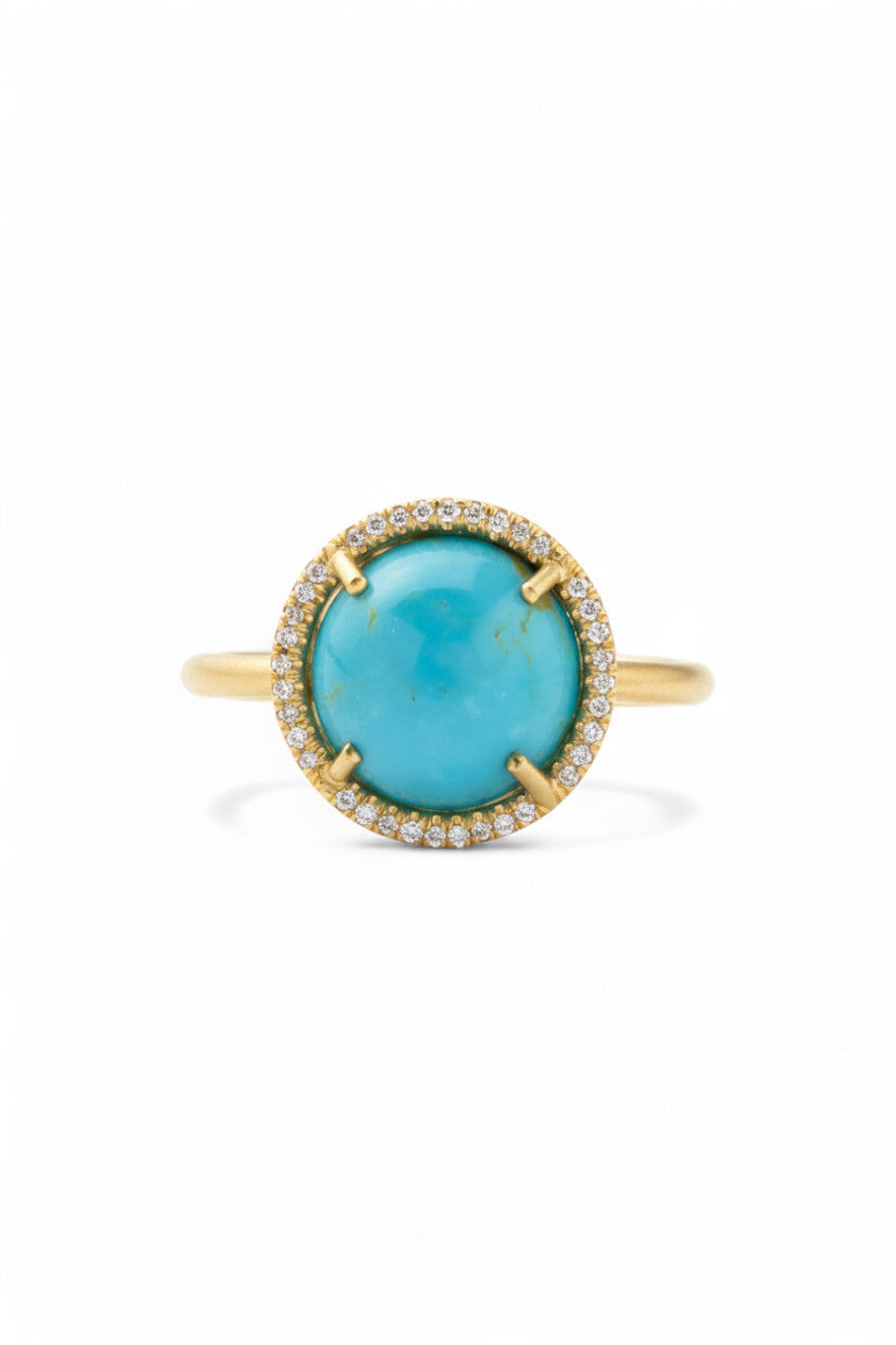 Descriptive Rings Irene Neuwirth Kingman Turquoise & Diamond Pavé Ring | Amarees – A'MAREE'S