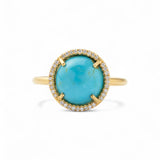 Irene Neuwirth Kingman Turquoise & Diamond Pavé Ring