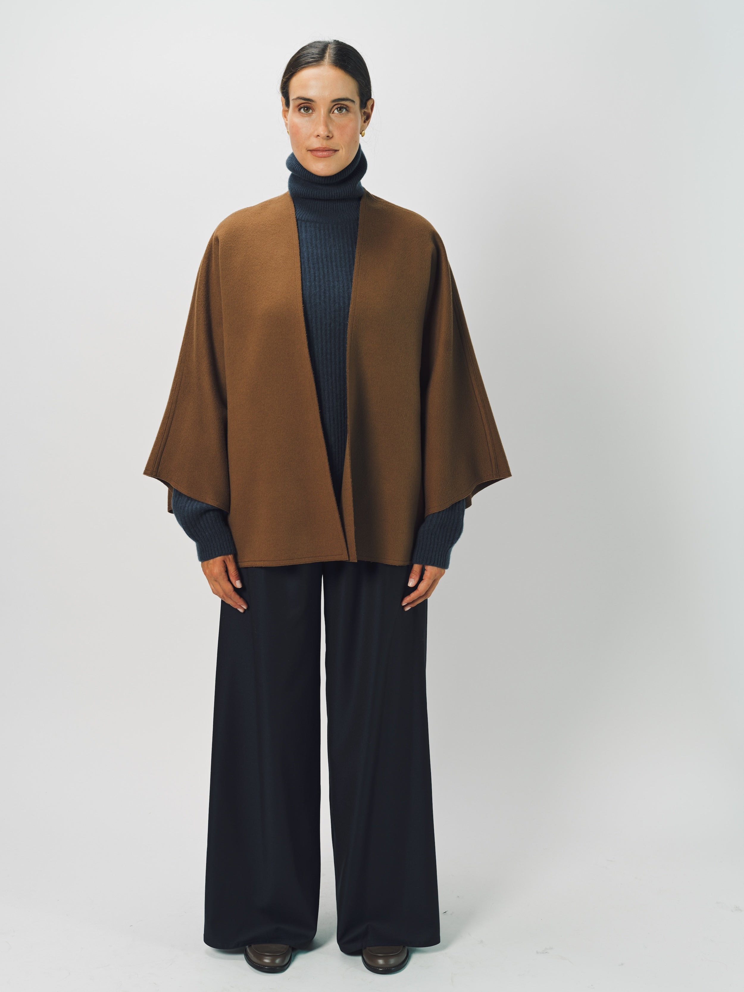 V-Neck Cashmere Jacket One Size / Dark Camel