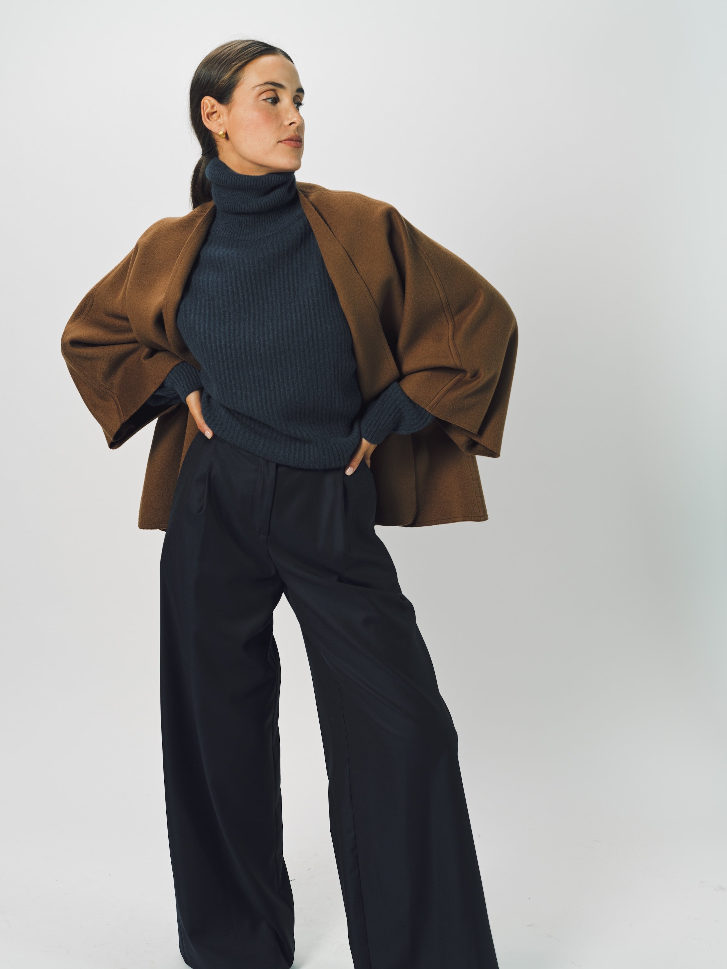 V-Neck Cashmere Jacket One Size / Dark Camel