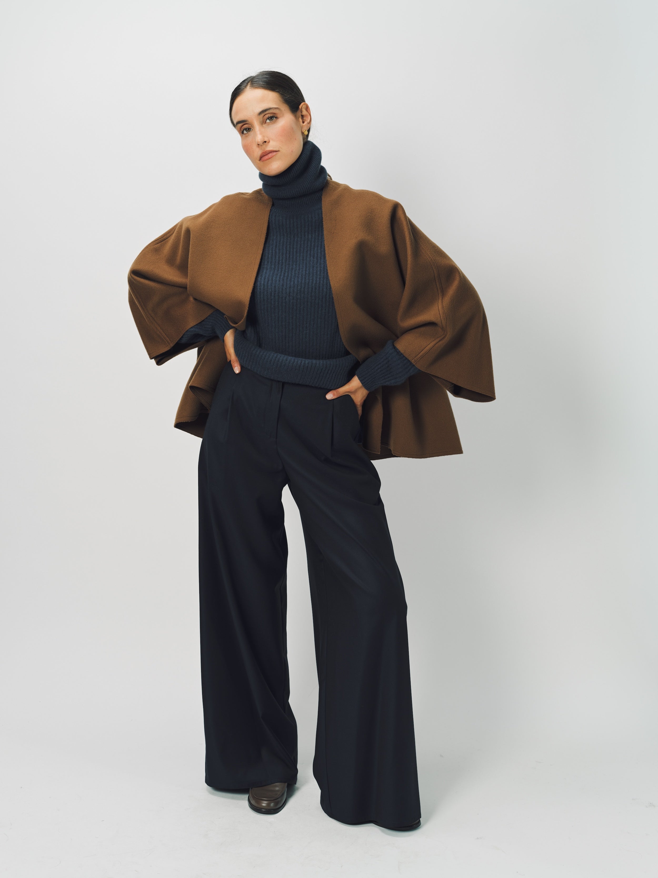 V-Neck Cashmere Jacket One Size / Dark Camel